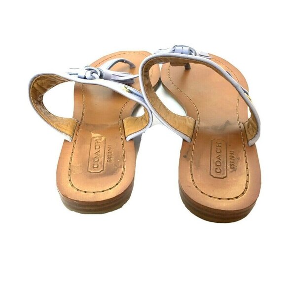 Coach Sky Blue Sheena Leather Sandals - Picture 7 of 10